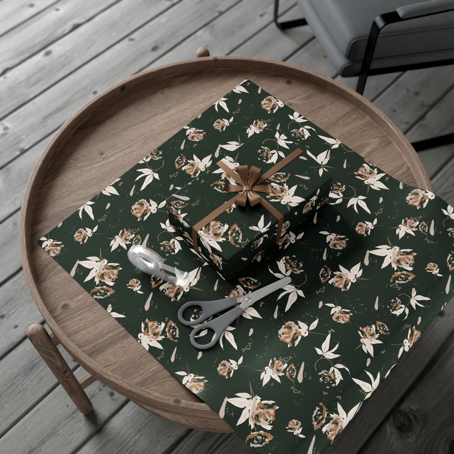 Gift Wrap Papers : Evergreen Rose Print