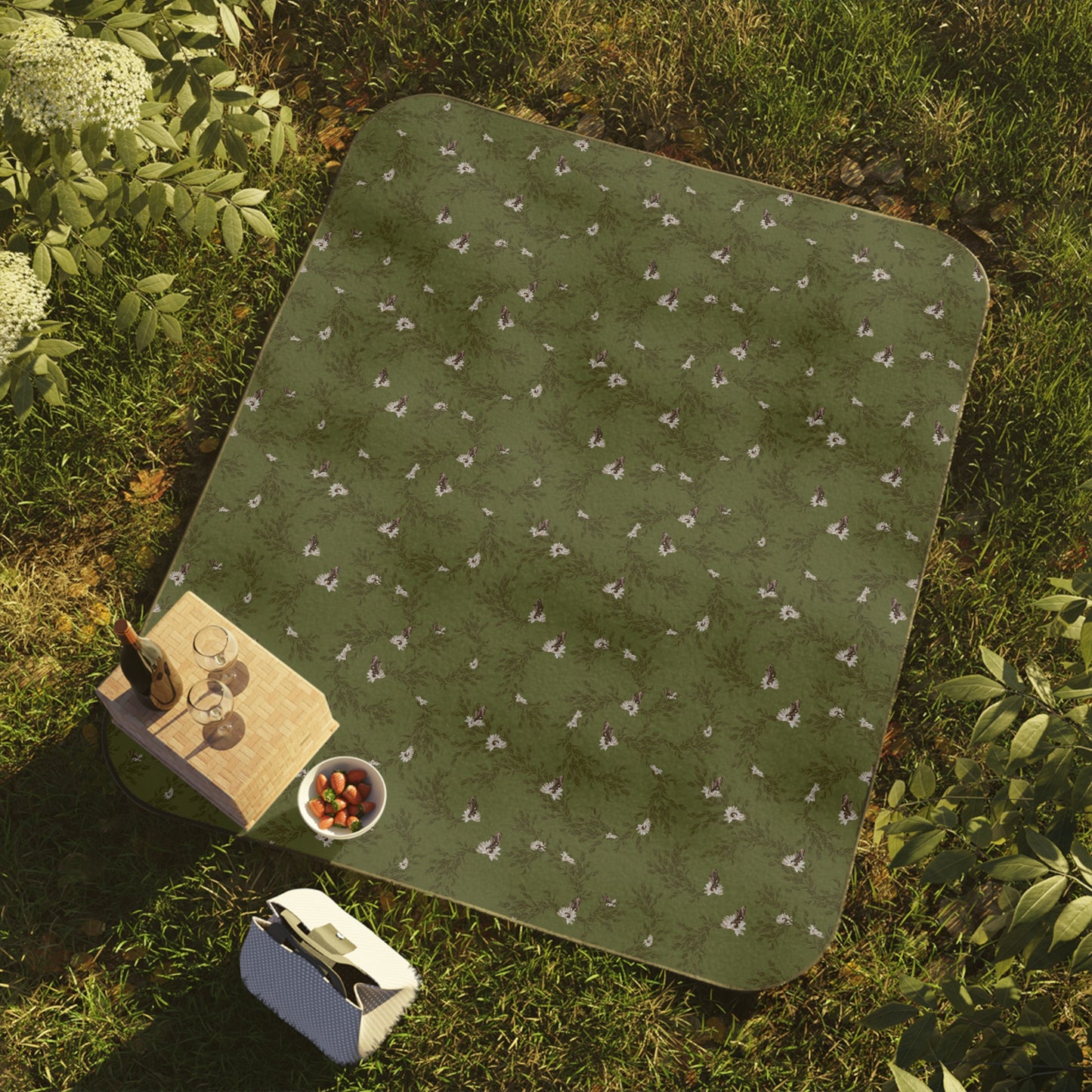 Floral Picnic Blanket for Outdoor Adventures – Autumn Daisy print