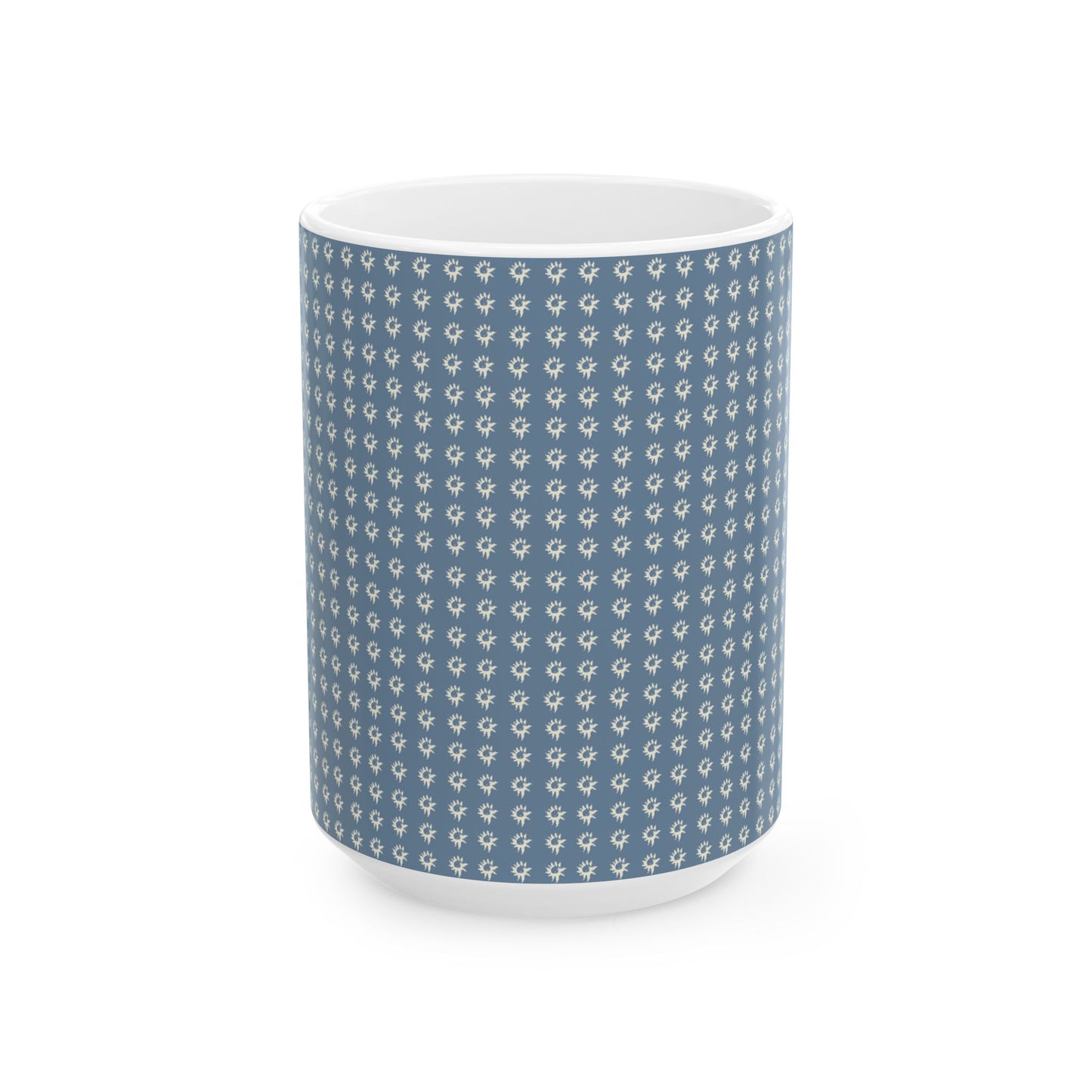 Chic Patterned Ceramic Mug - 11oz & 15oz - Geo Star Print