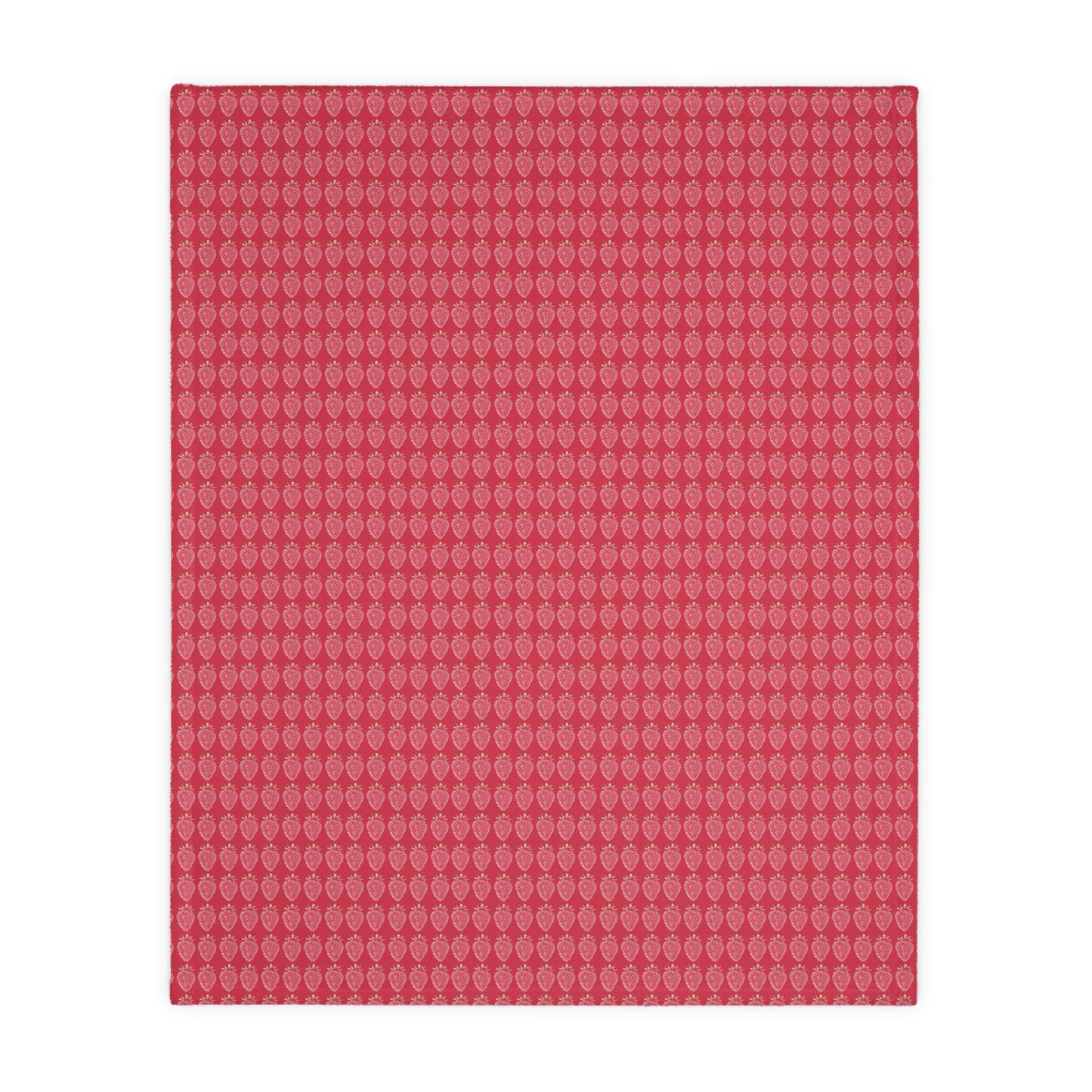 Cozy Velveteen Microfiber Blanket - Strawberry Stamp print