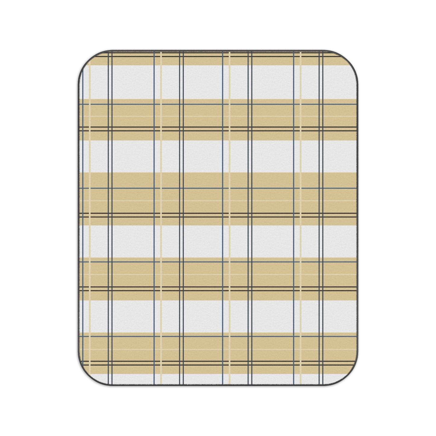 Picnic Blanket with Sunny Yellow Plaid print