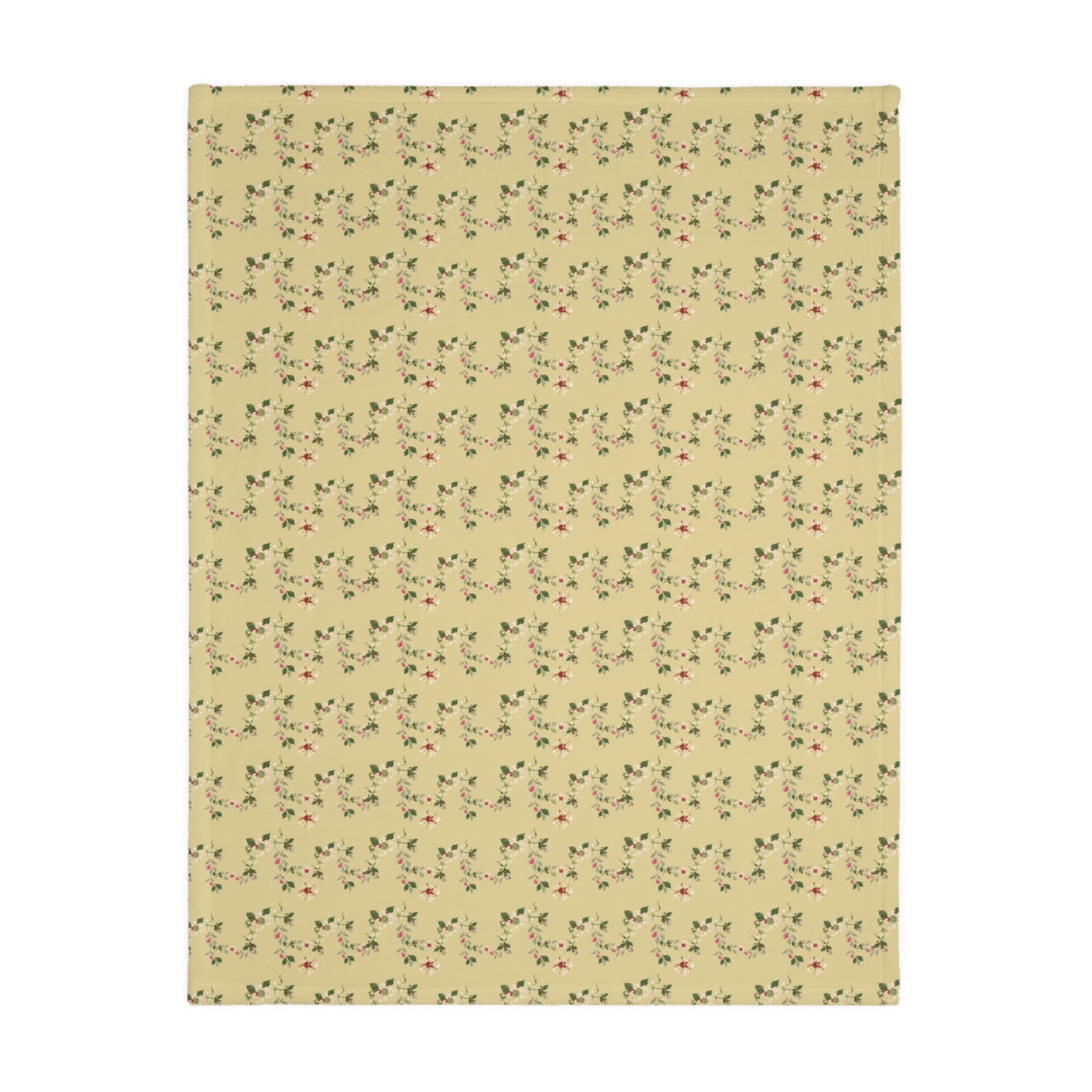 Cozy Floral Velveteen Microfiber Blanket - Cottage Vine print