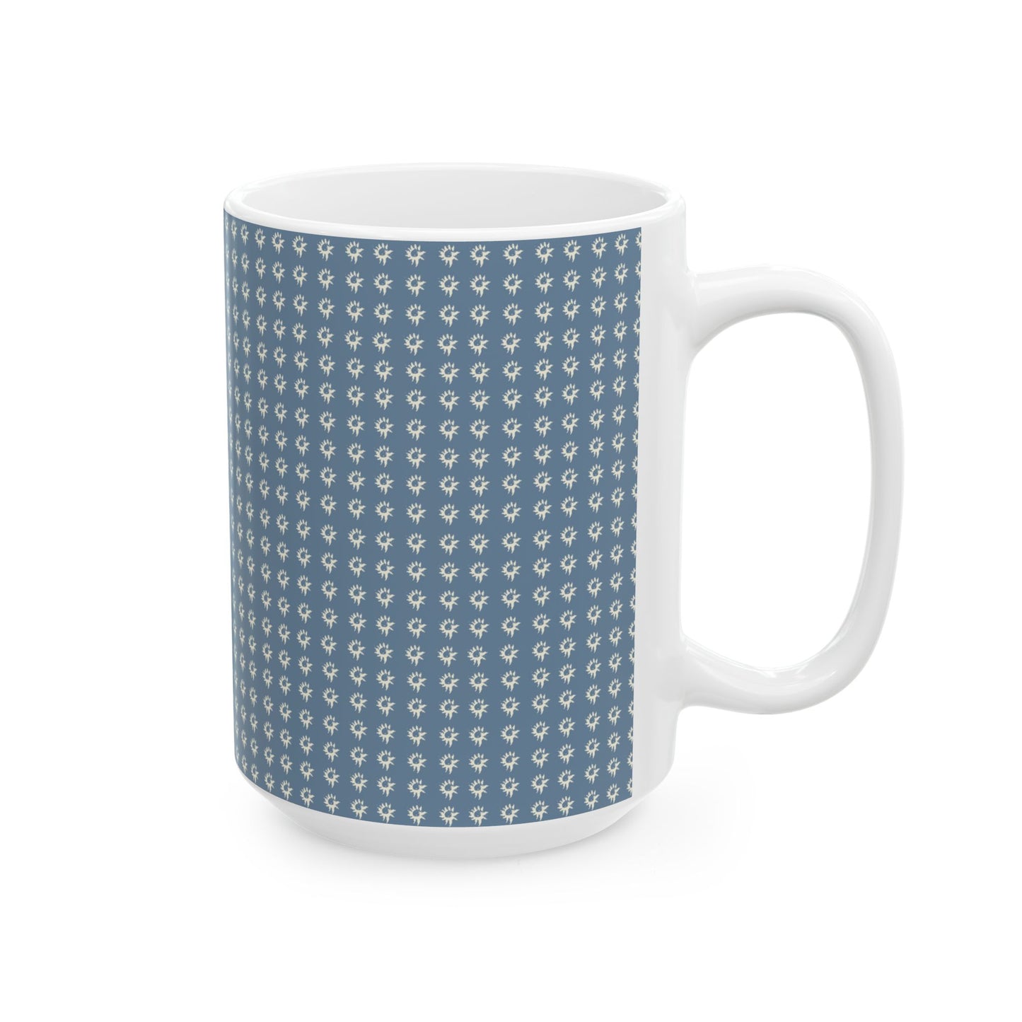 Chic Patterned Ceramic Mug - 11oz & 15oz - Geo Star Print