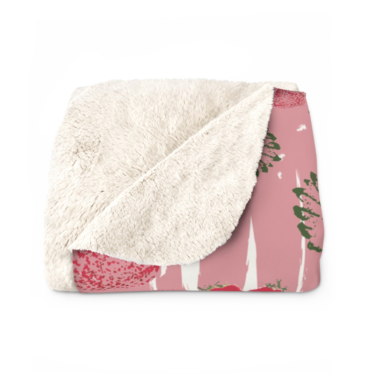 Strawberry Garden Sherpa Fleece Blanket