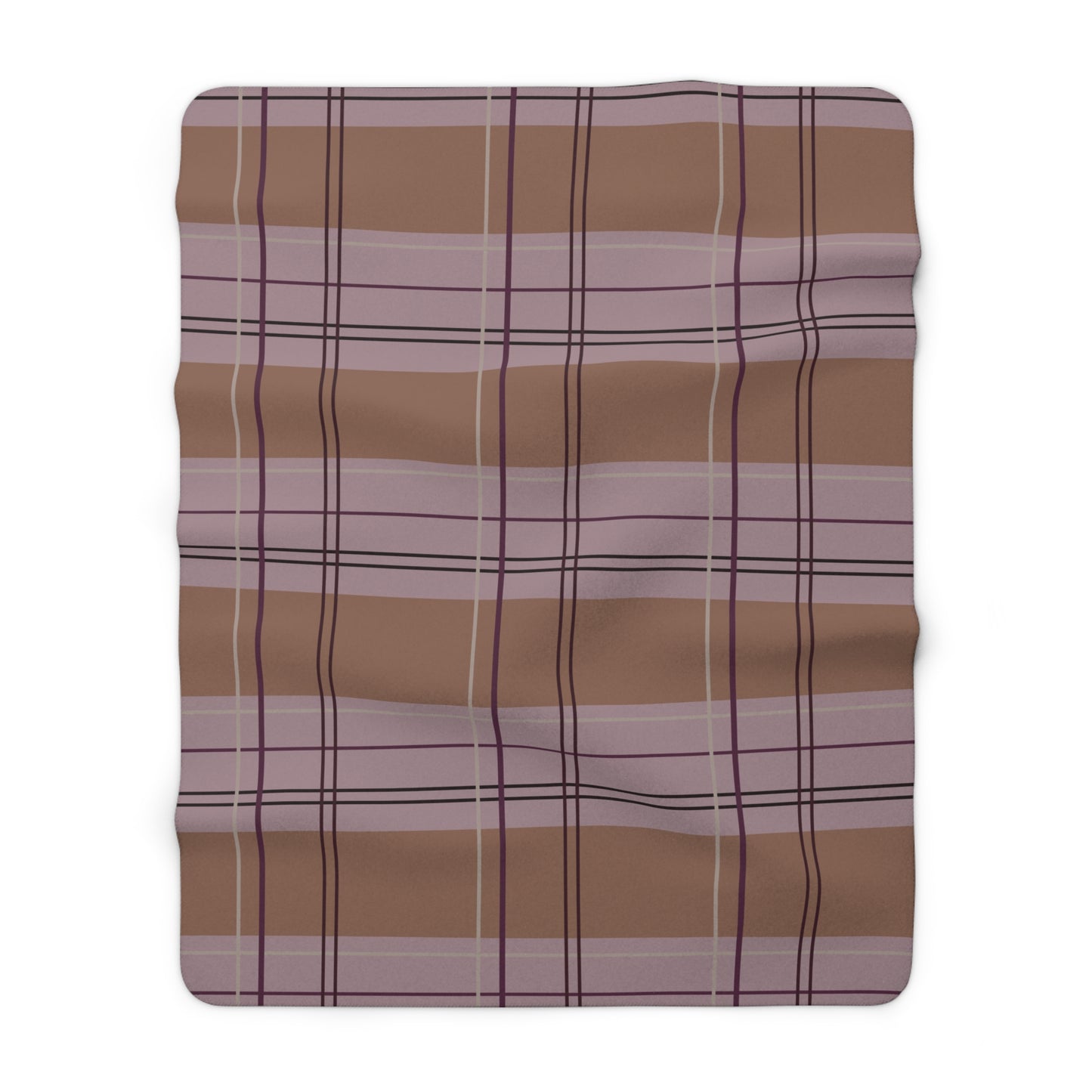 Pink & Pumpkin Plaid Sherpa Fleece Blanket