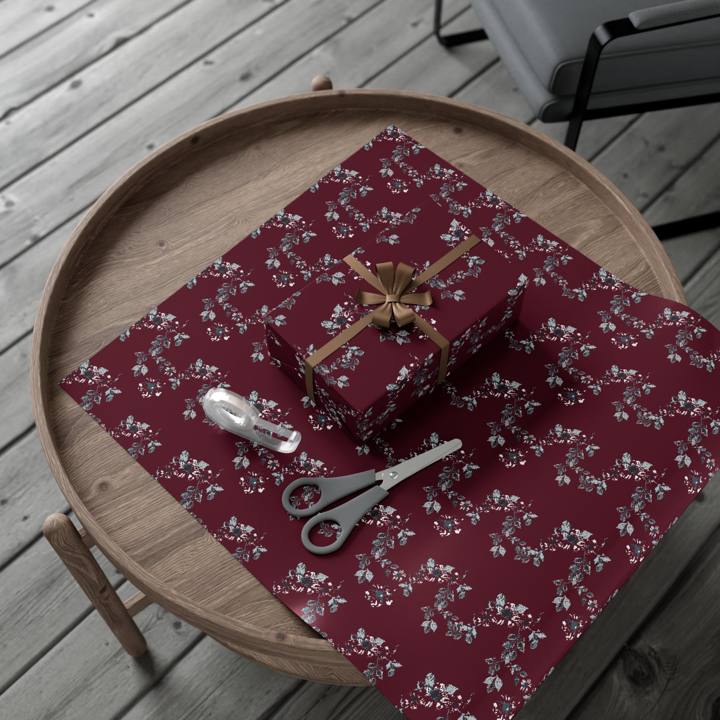 Cottage Vine Santa print  Gift Wrap