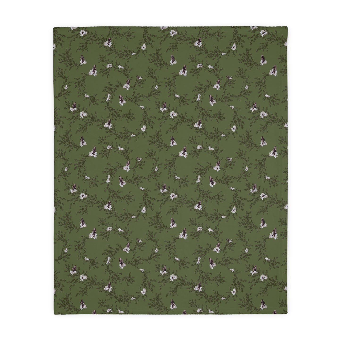 Autumn Daisy Print - Velveteen Blanket