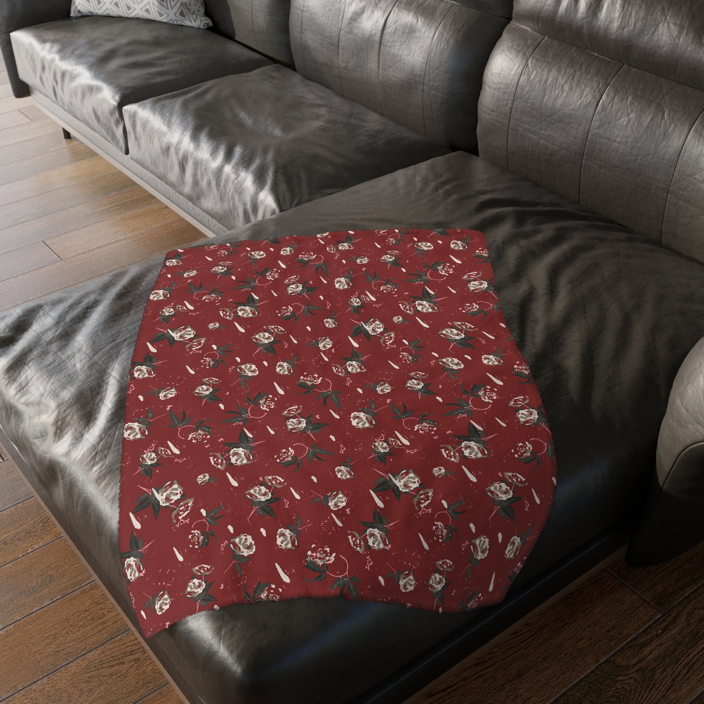 Christmas Rose Velveteen Blanket