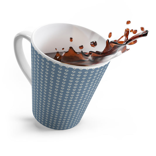Latte Mug : Denim Geo Star print