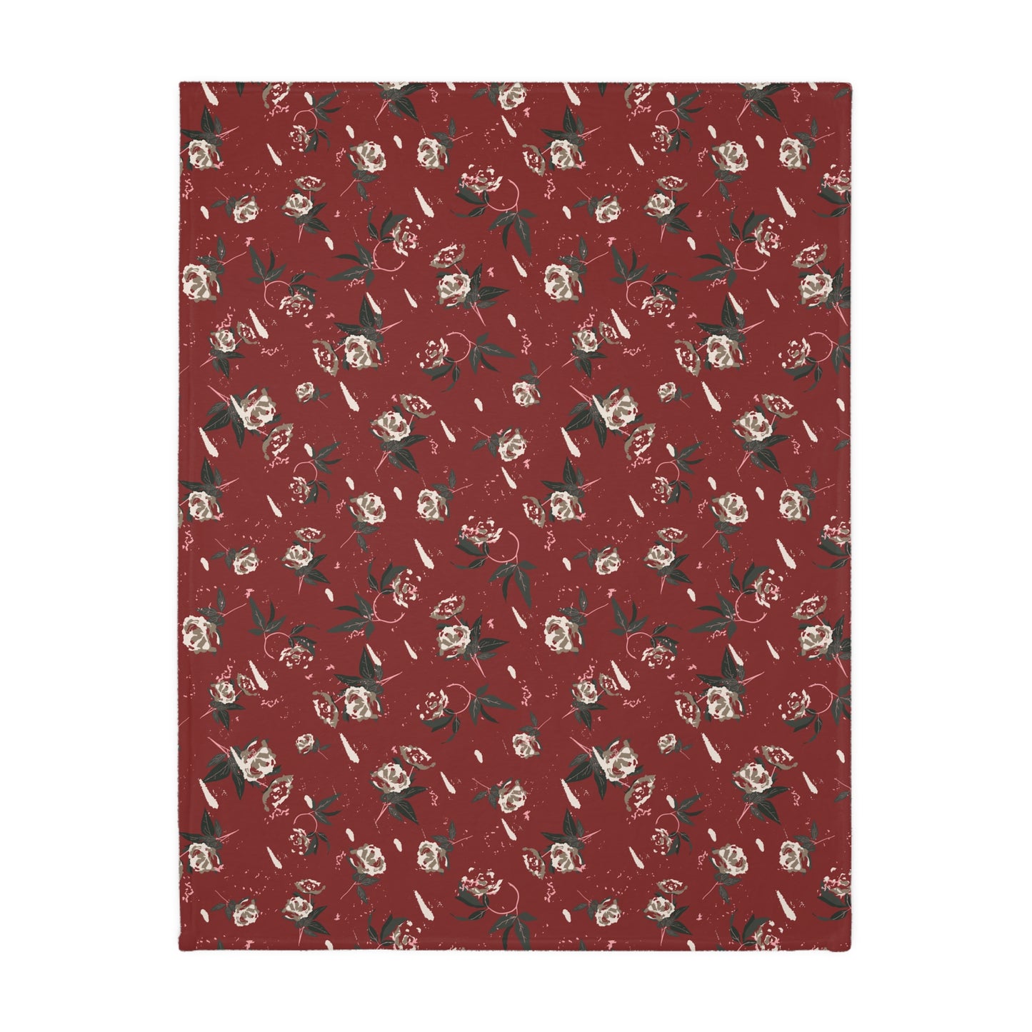 Christmas Rose Velveteen Blanket