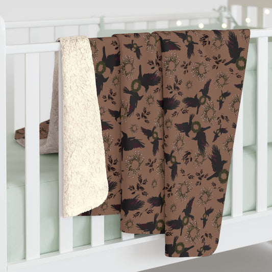 Autumn Raven Sherpa Fleece Blanket