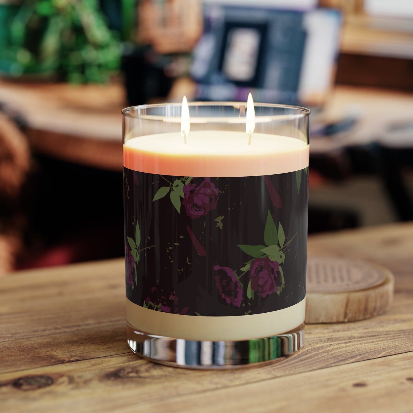 Black Rose Scented Candle - Full Glass, 11oz