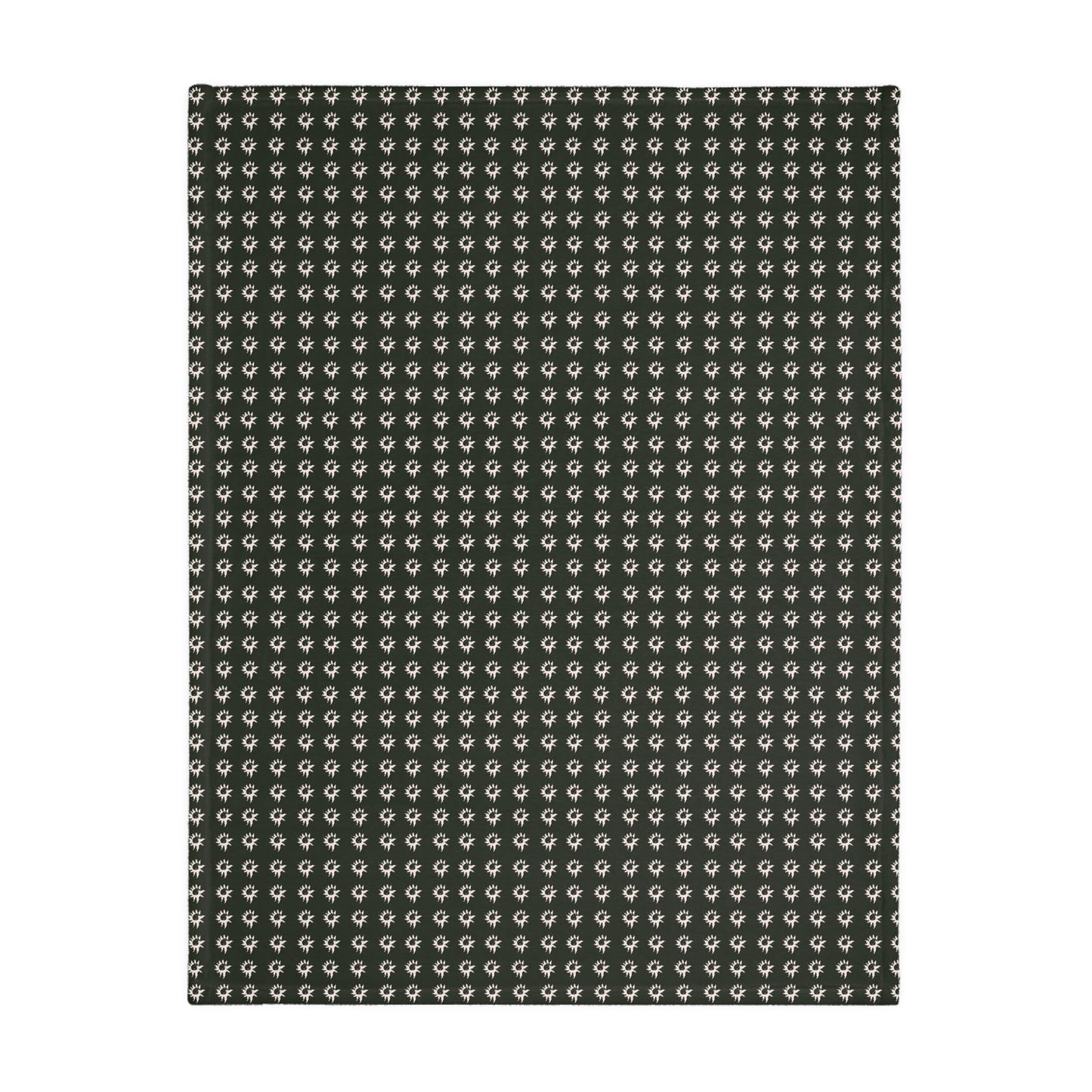 Velveteen Blanket Throw :Black Geo Star Print