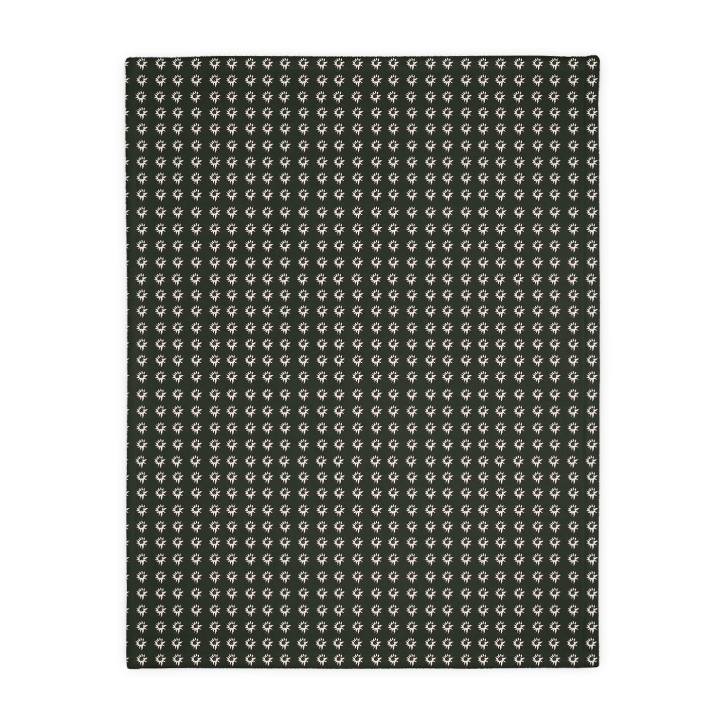 Velveteen Blanket Throw :Black Geo Star Print