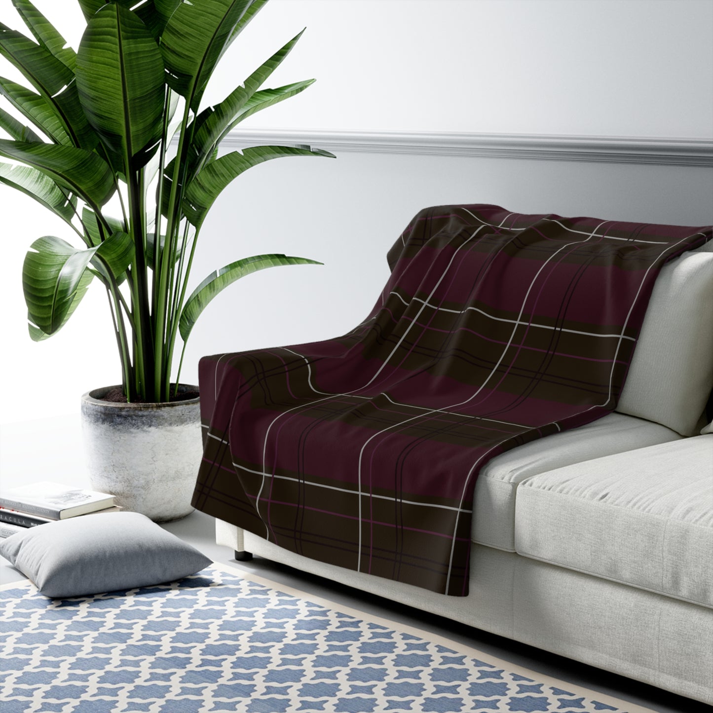 Scholar's Plaid Sherpa Fleece Blanket