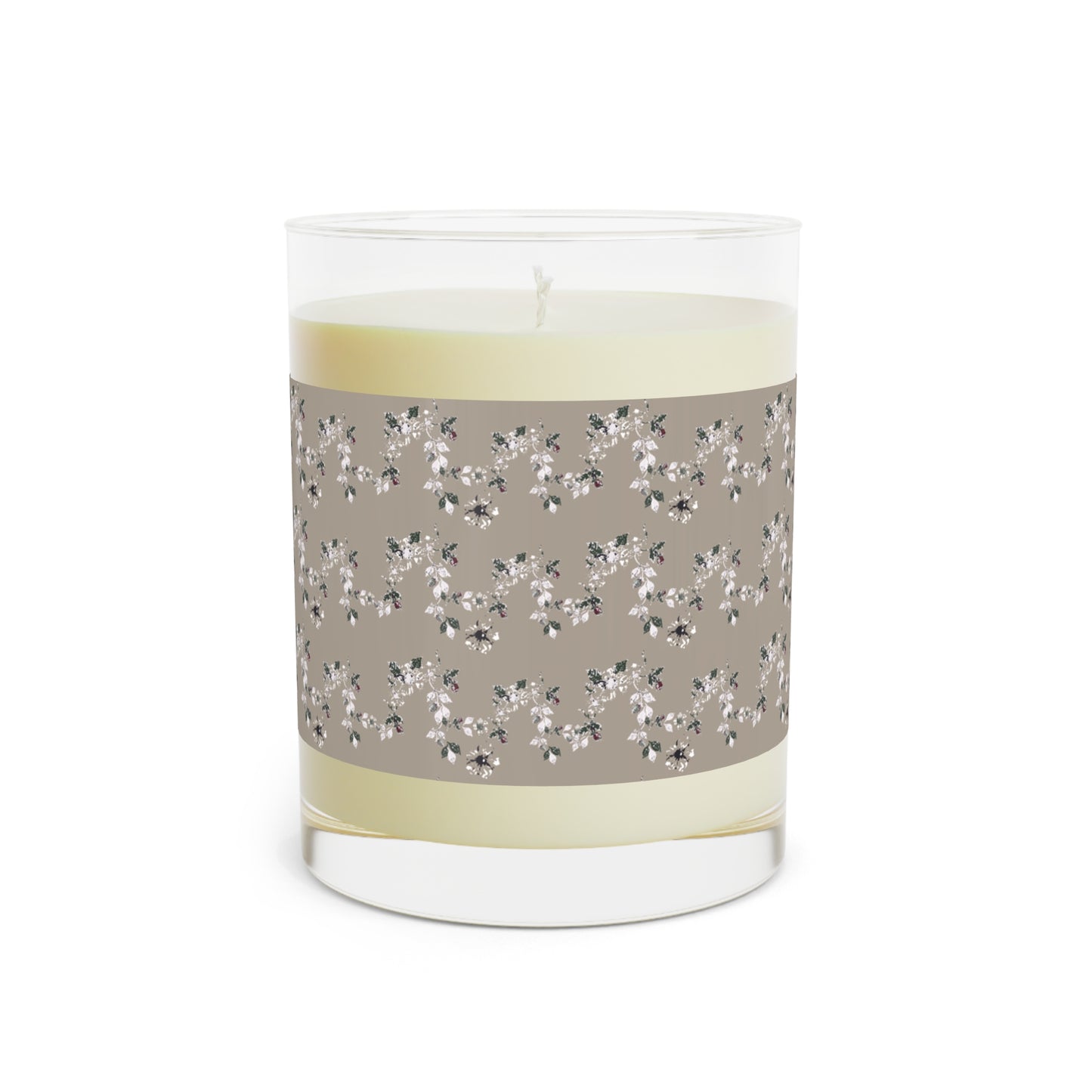 Berry Vine Scented Candle in Taupe- Full Glass, 11oz