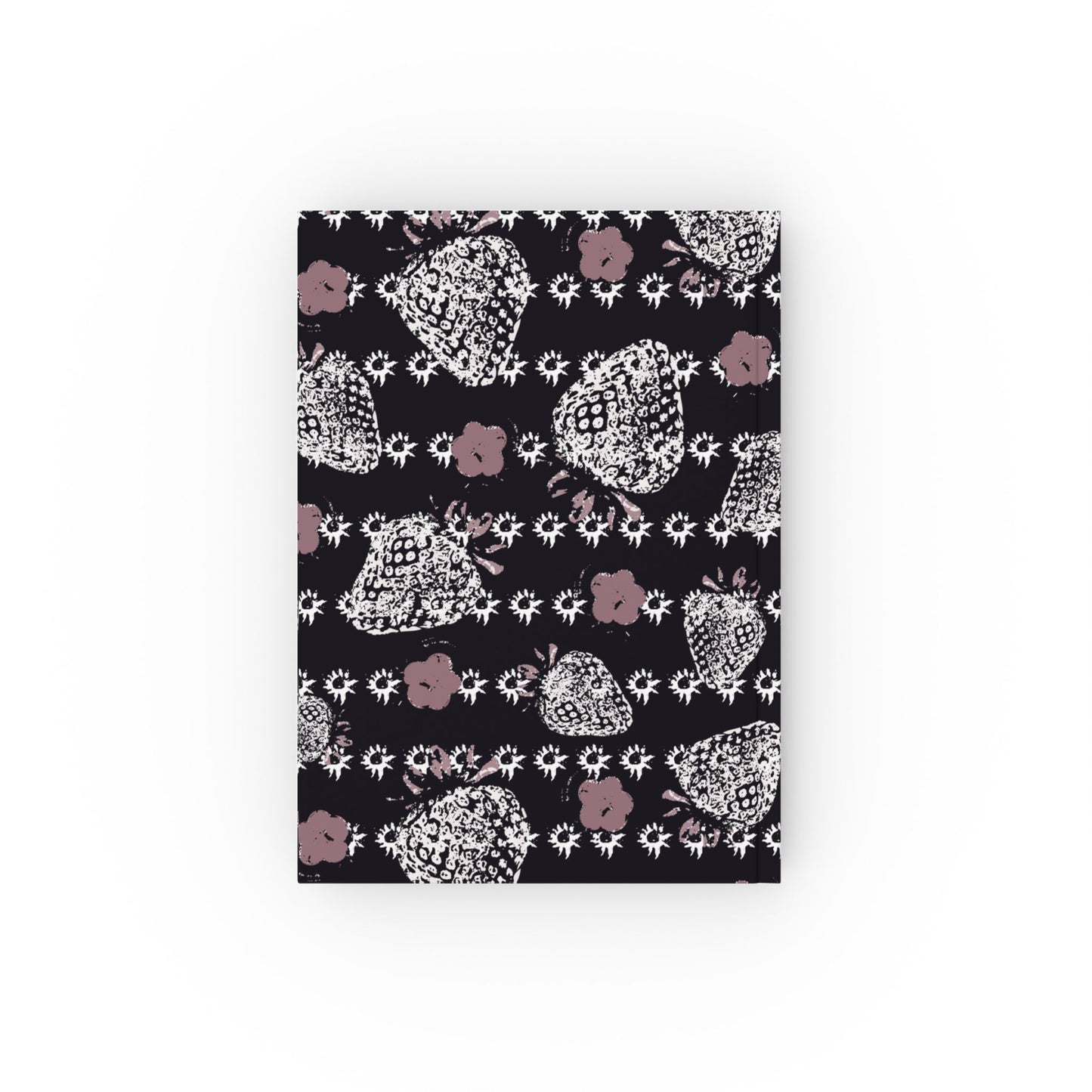 Black Retro Strawberry Hard Backed Journal