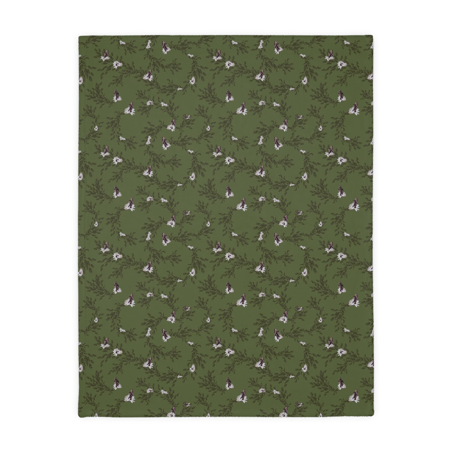 Autumn Daisy Print - Velveteen Blanket