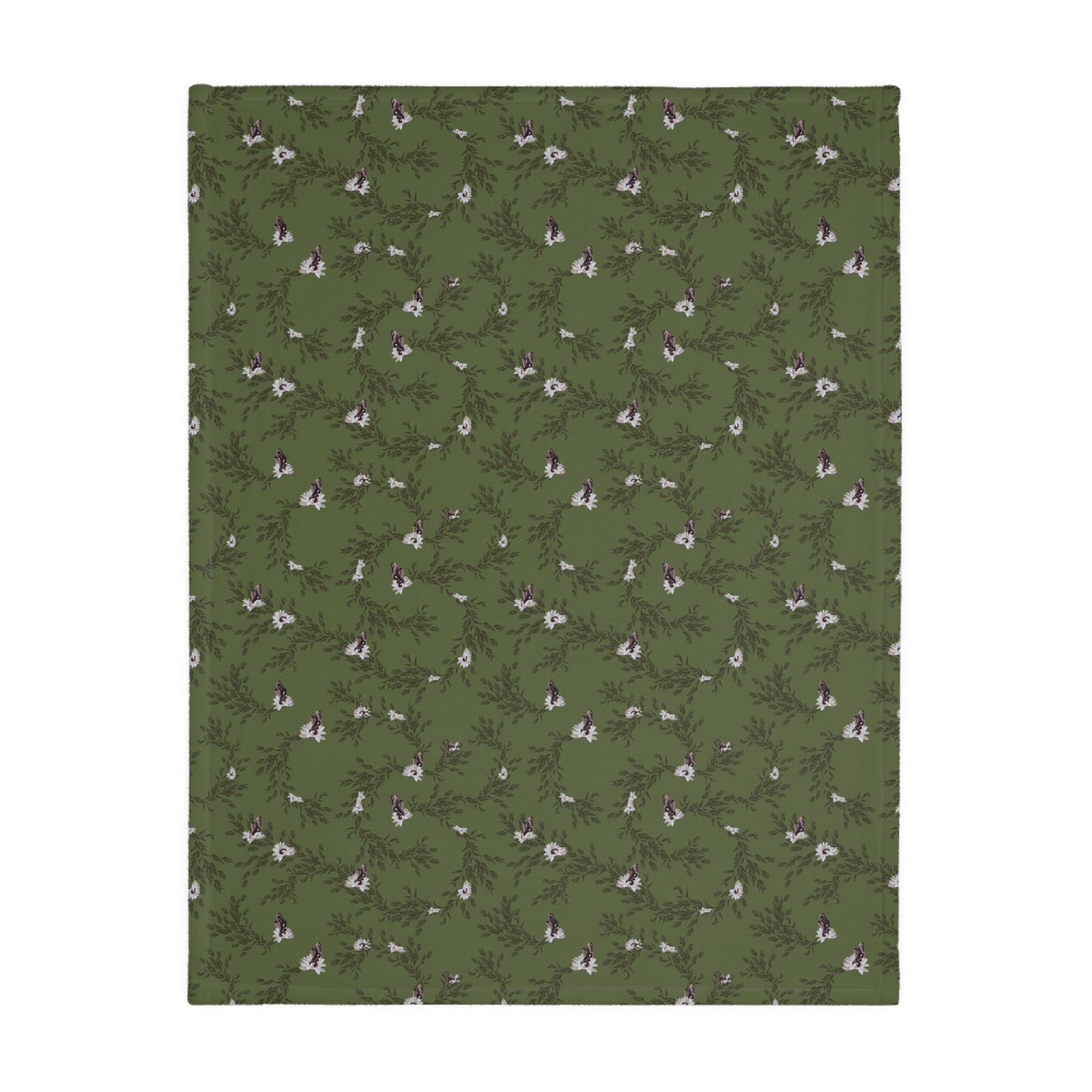 Autumn Daisy Print - Velveteen Blanket