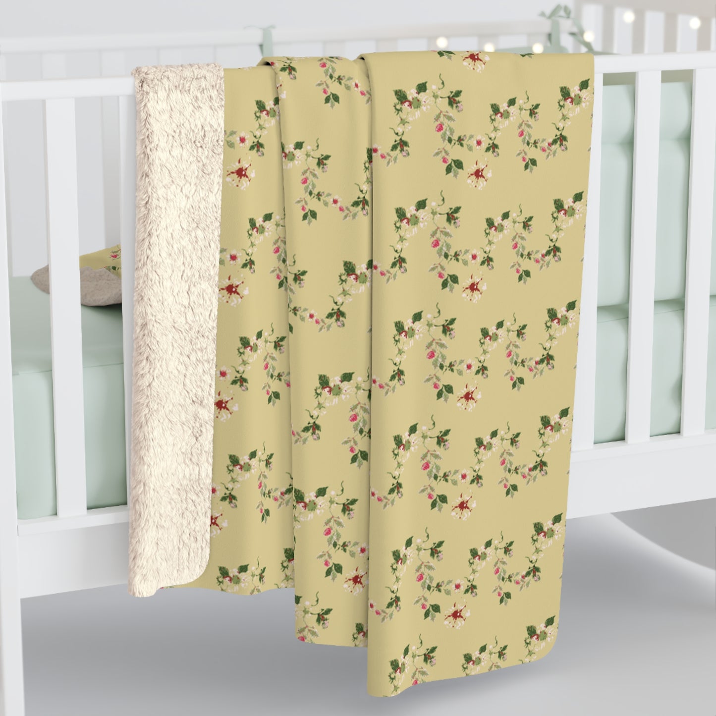 Cottage Vine Sherpa Fleece Blanket