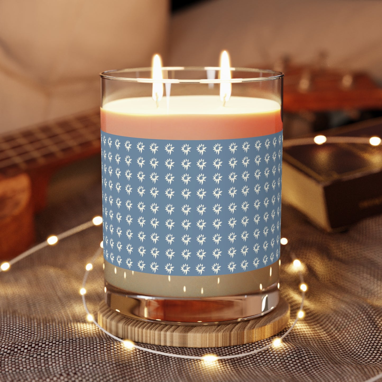 Geo Star Scented Candle in Denim - Full Glass, 11oz