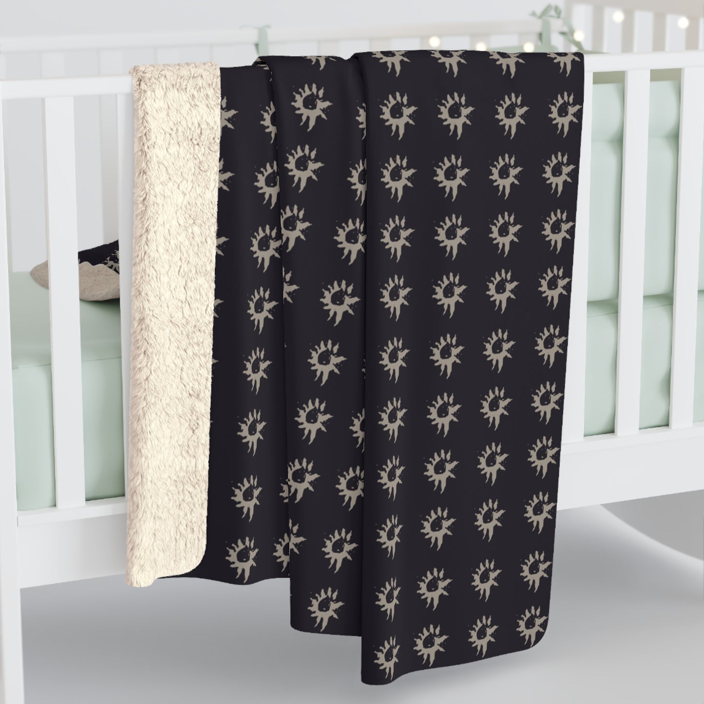 Black Geo Star Sherpa Fleece Blanket