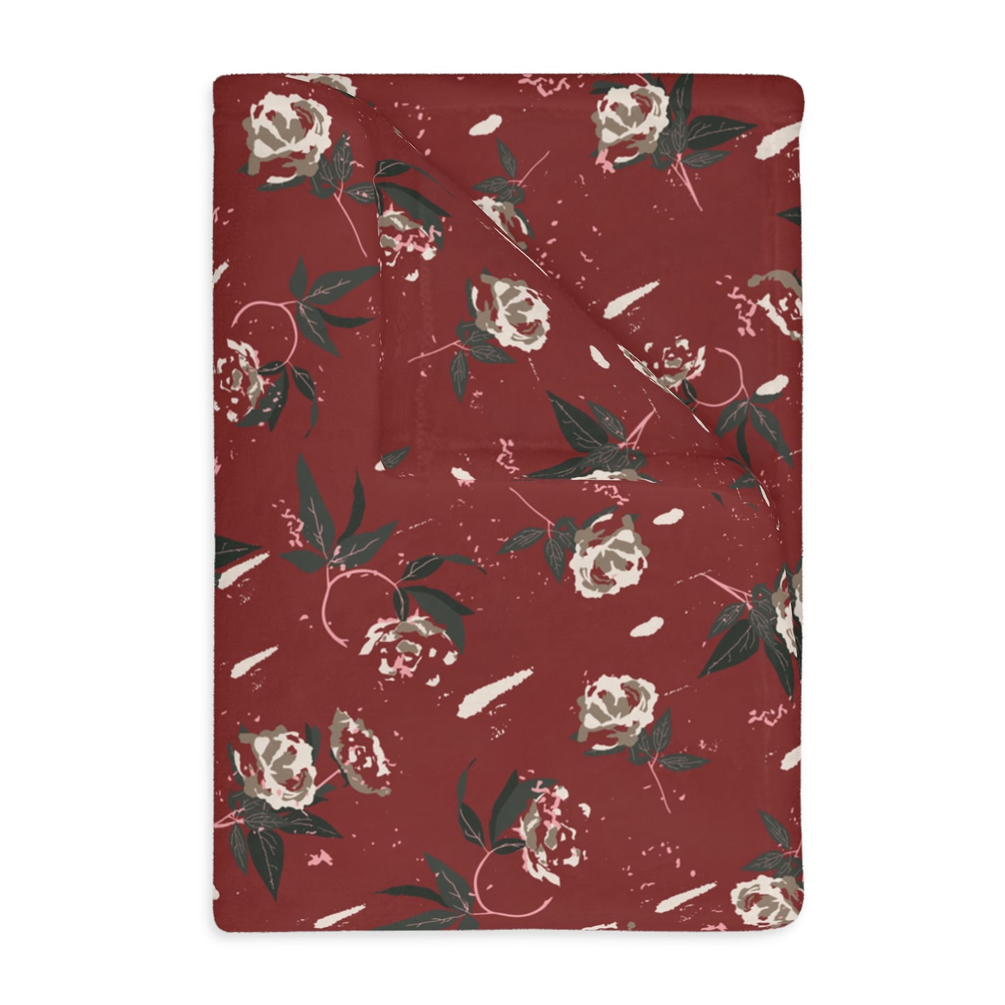 Christmas Rose Velveteen Blanket