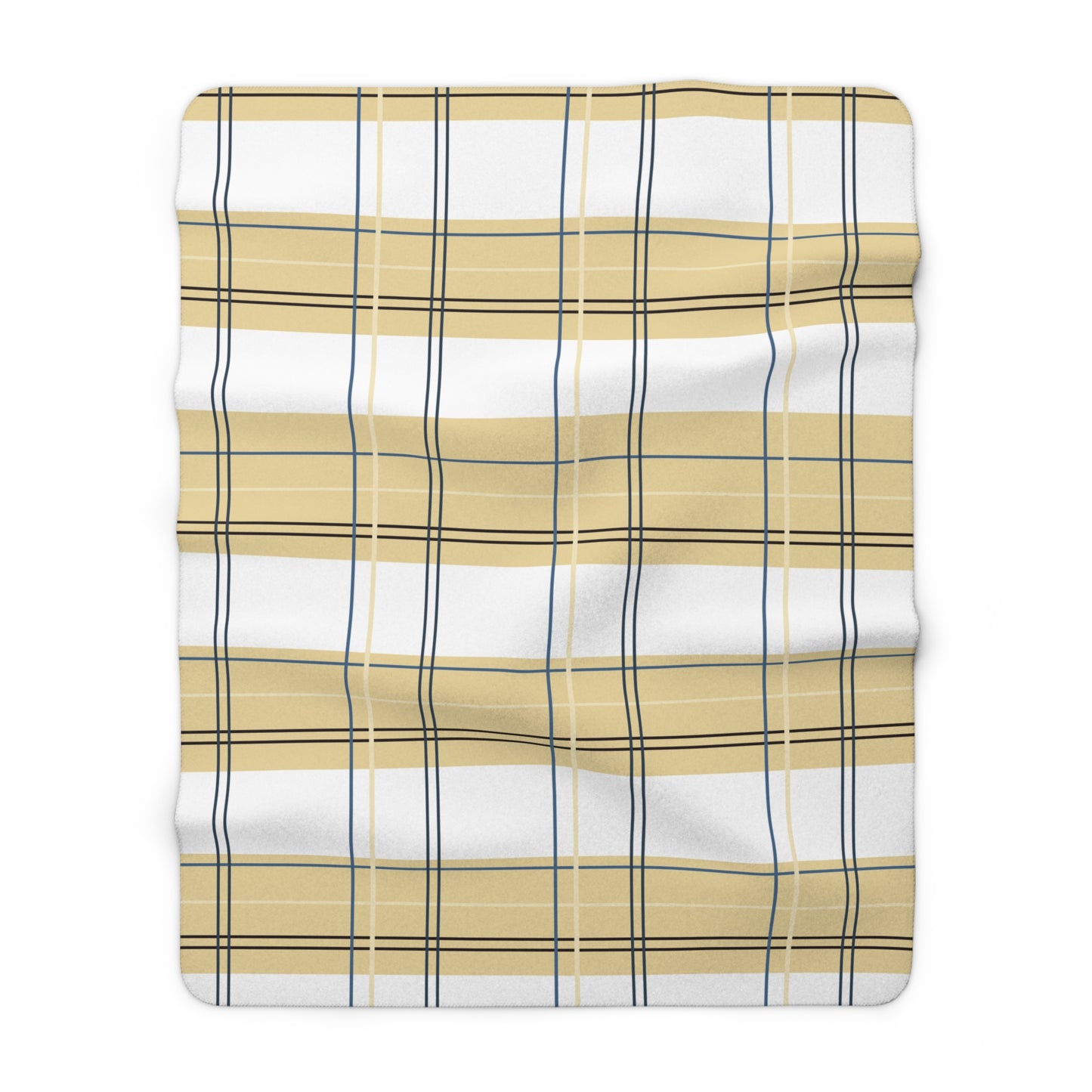 Sunny Yellow Plaid Sherpa Fleece Blanket