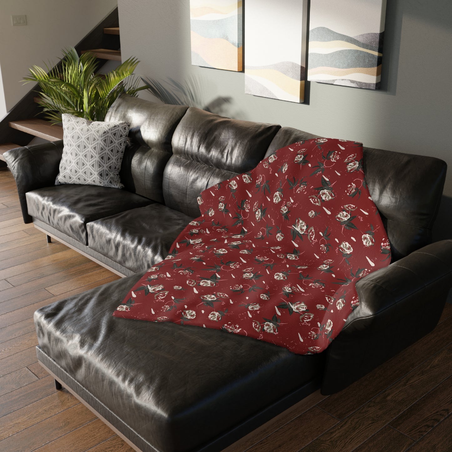 Christmas Rose Velveteen Blanket