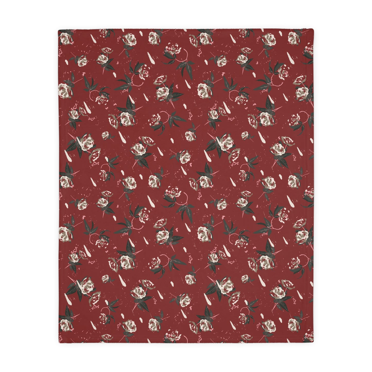 Christmas Rose Velveteen Blanket