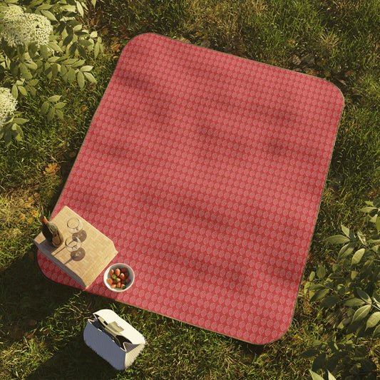Strawberry Stamp Print Picnic Blanket - Perfect for Outdoor Gatherings & Summer Days