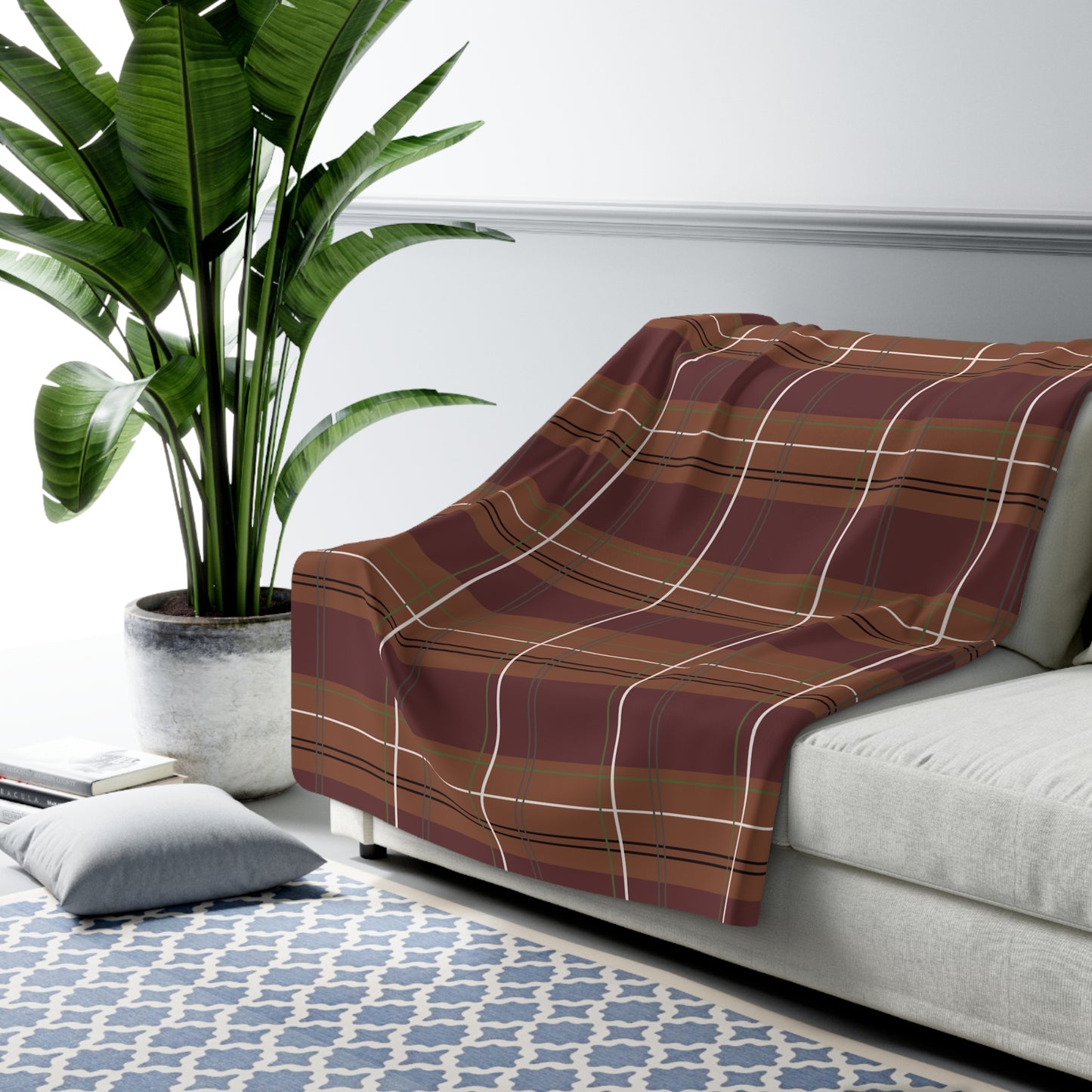 Harvest Plaid Sherpa Fleece Blanket