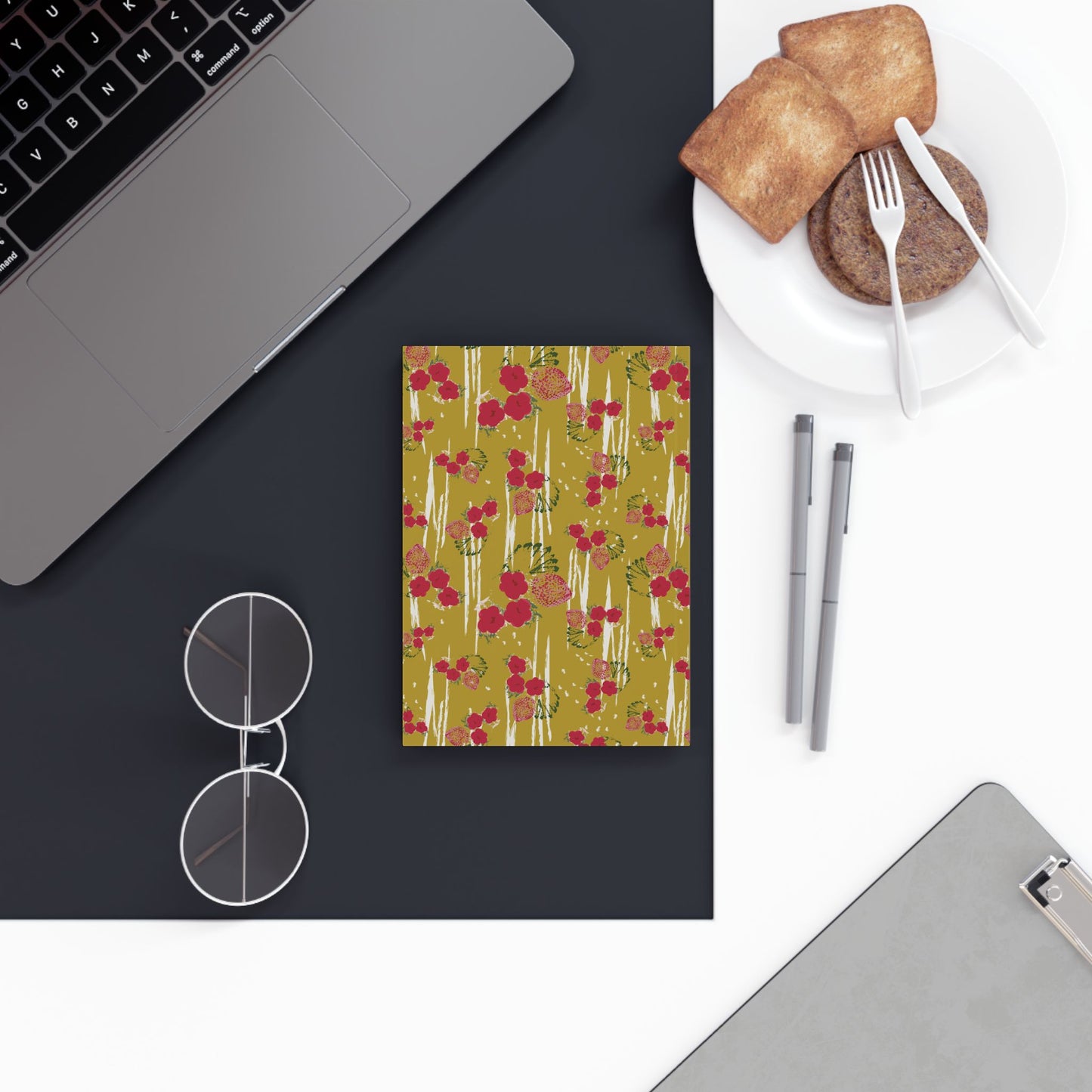 Hard Backed Journal - Chartreuse Berry Print