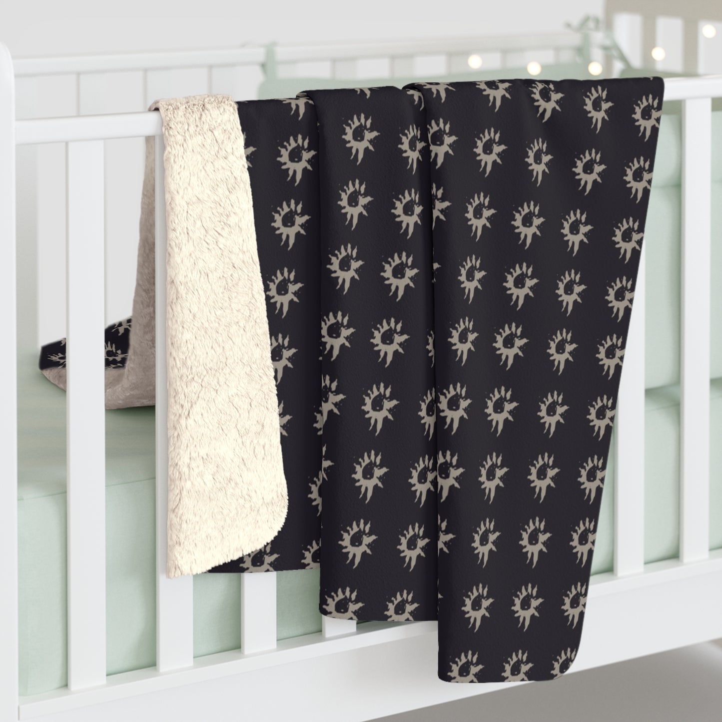 Black Geo Star Sherpa Fleece Blanket