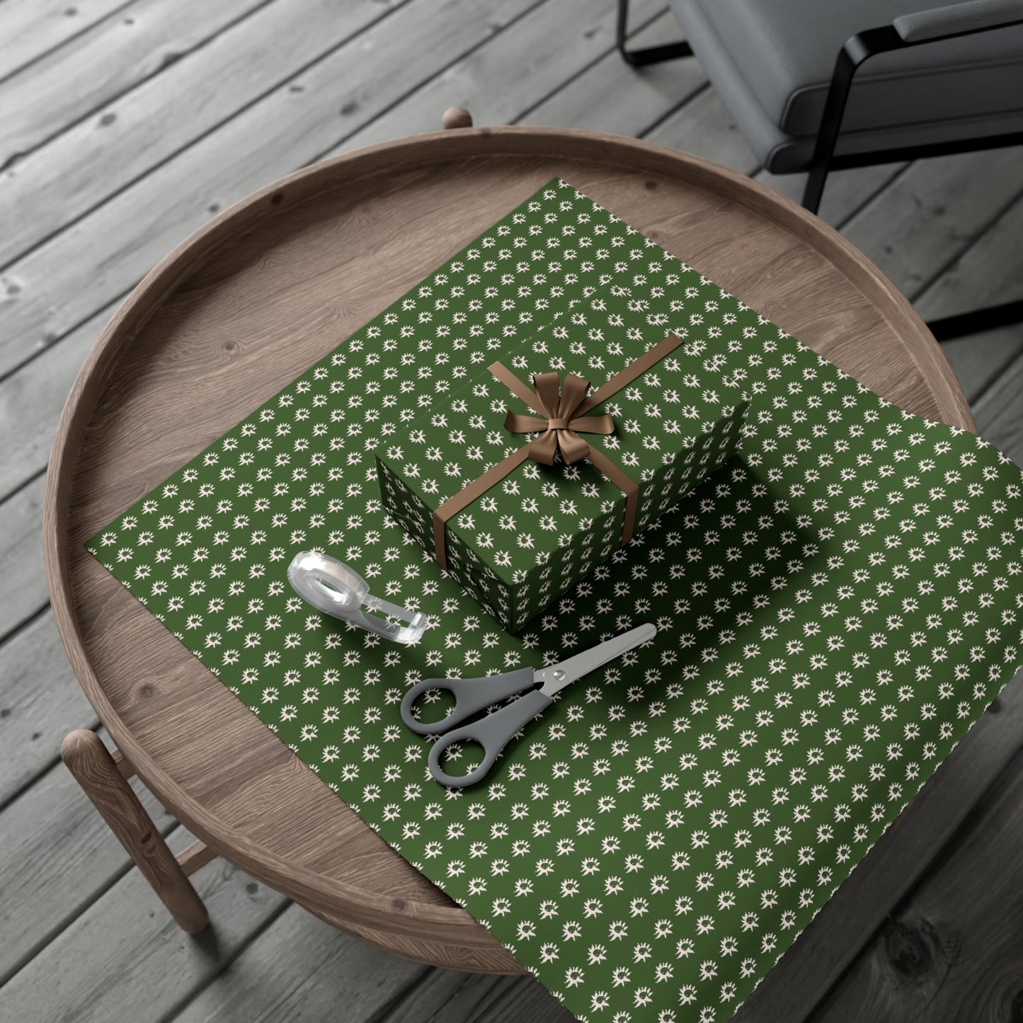 Forest Green Geo Star Gift Wrap Papers