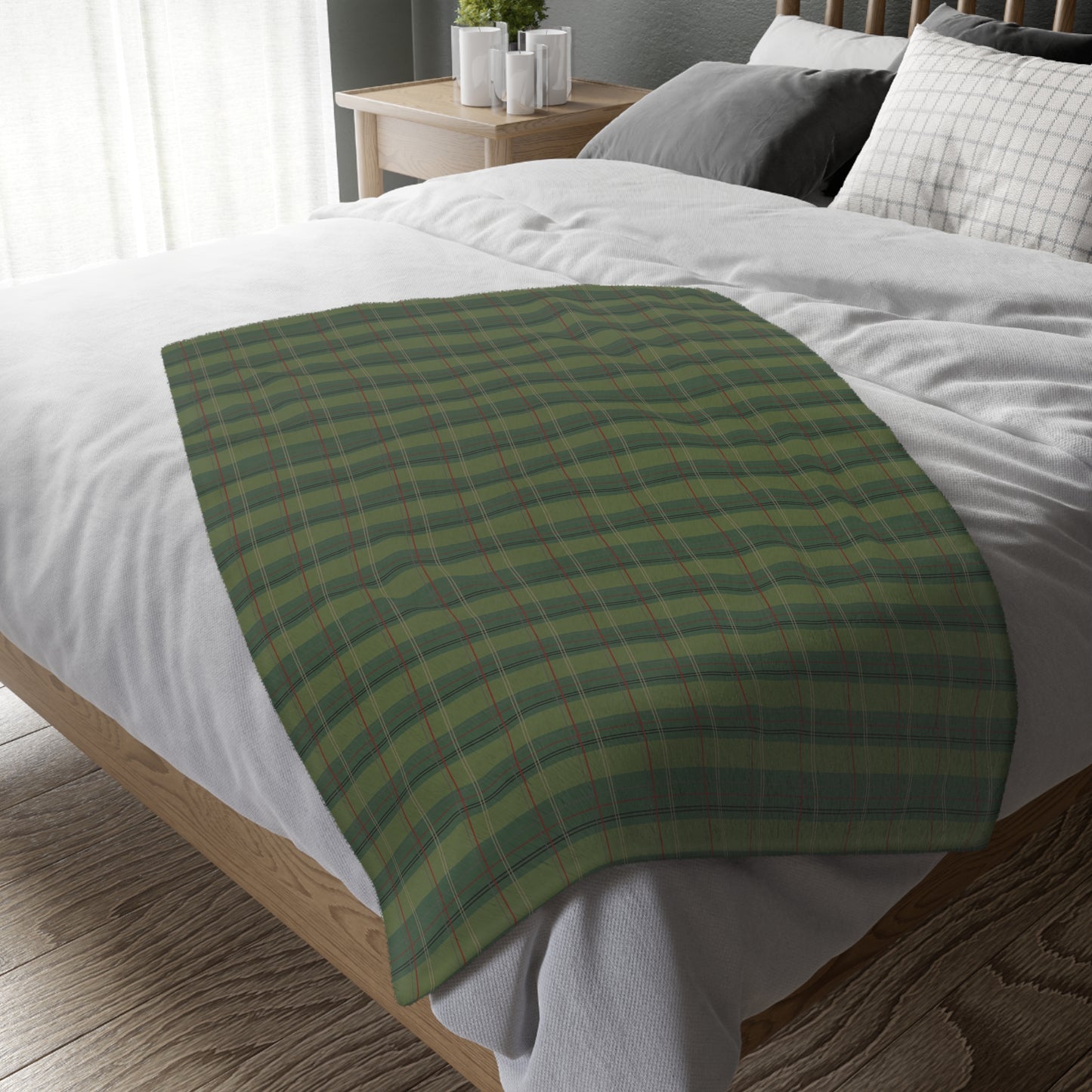 Pimento Plaid Velveteen Microfiber Blanket