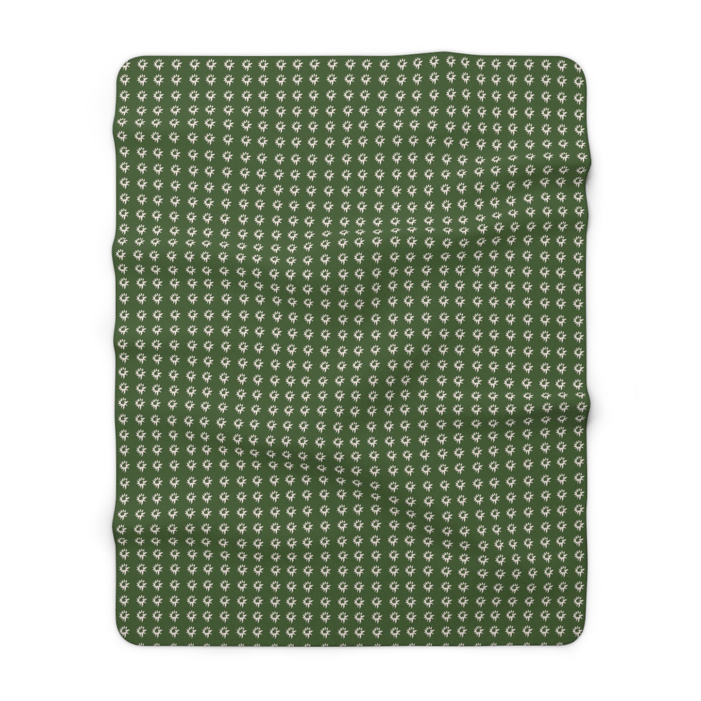 Forest Green Geo Star Sherpa Fleece Blanket