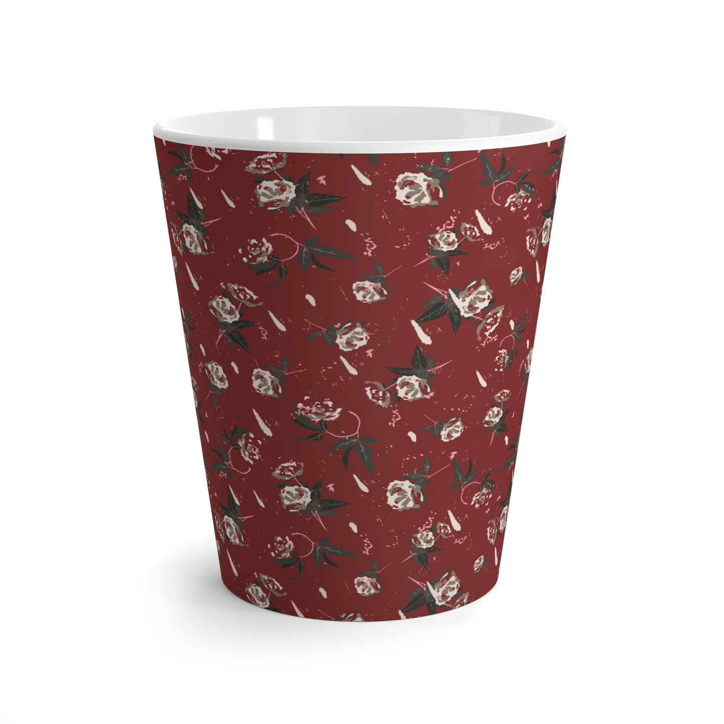 Latte Mug : Christmas Rose Print