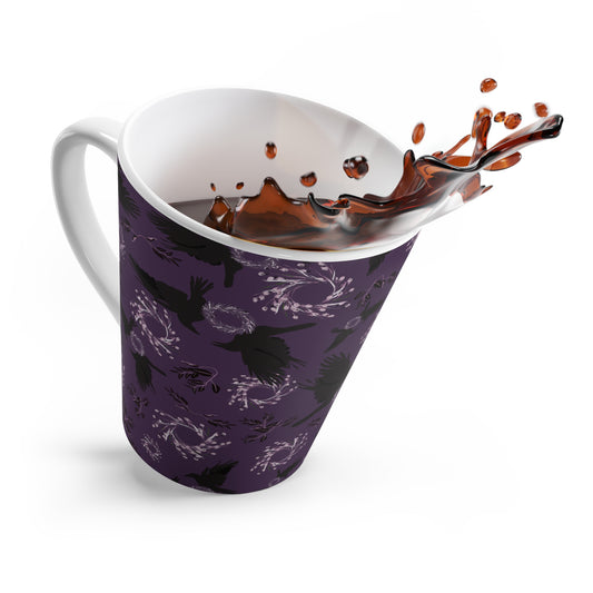 Latte Mug : Autumn Raven Huckleberry Print