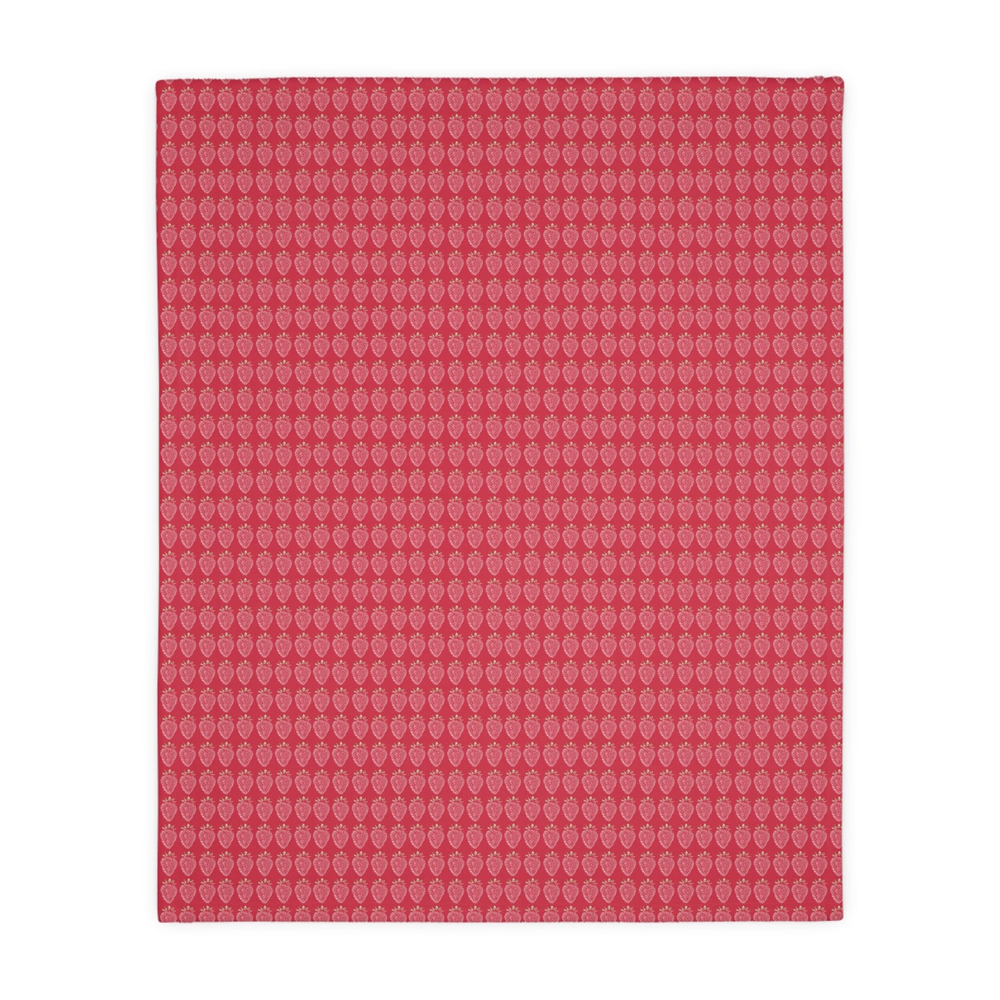 Cozy Velveteen Microfiber Blanket - Strawberry Stamp print