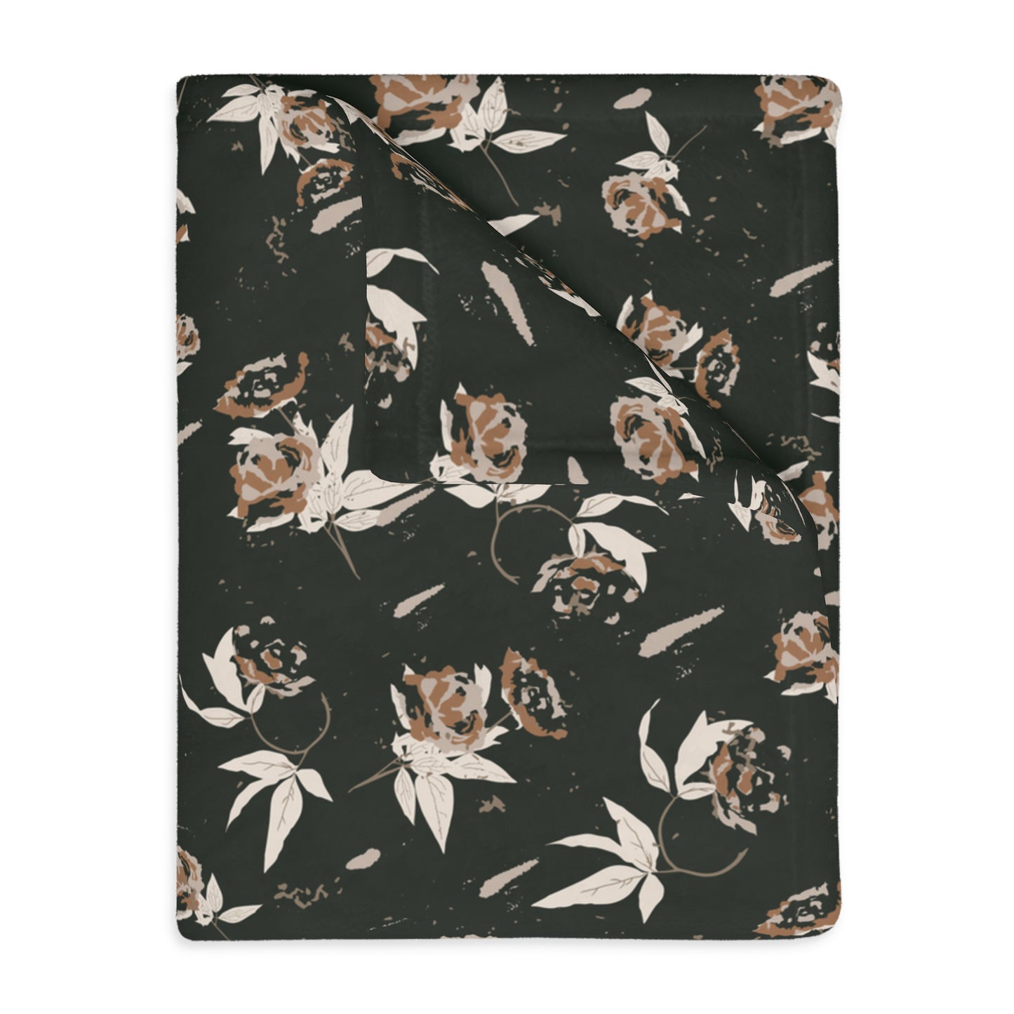 Evergreen Rose Velveteen Blanket