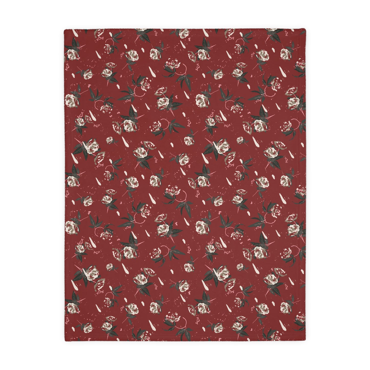 Christmas Rose Velveteen Blanket