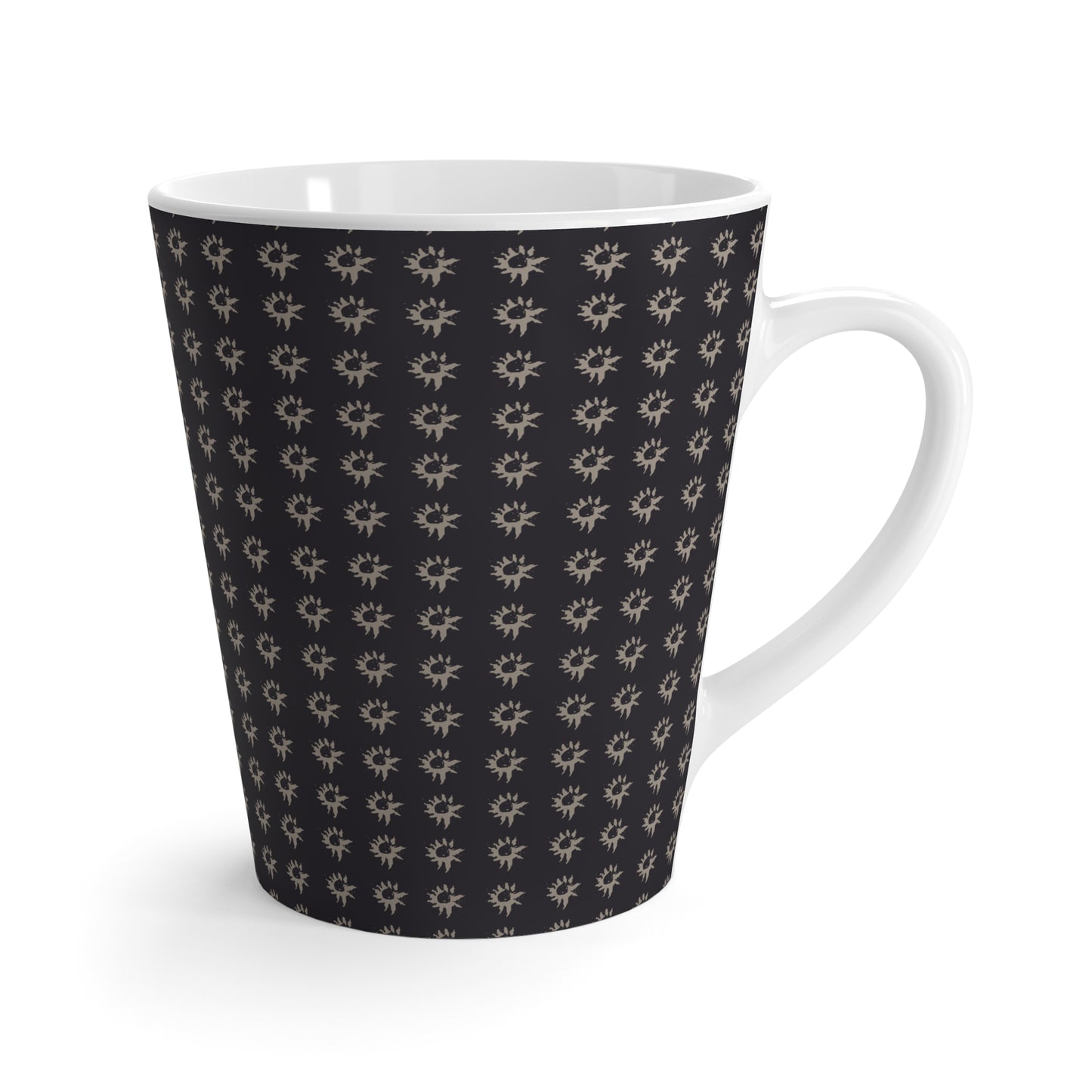 Latte Mug : Black Geo Star print