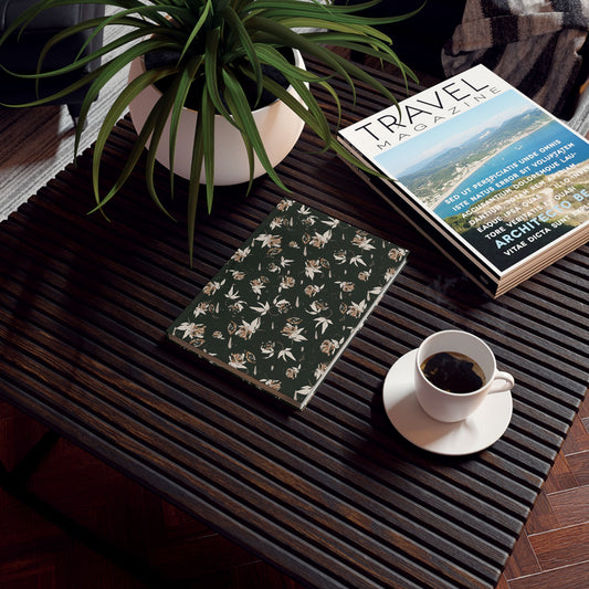 Hard Backed Journal : Evergreen Rose Print