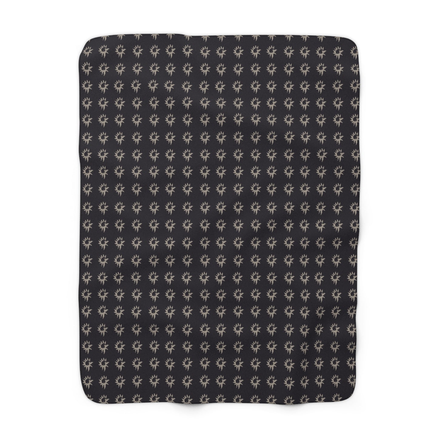 Black Geo Star Sherpa Fleece Blanket