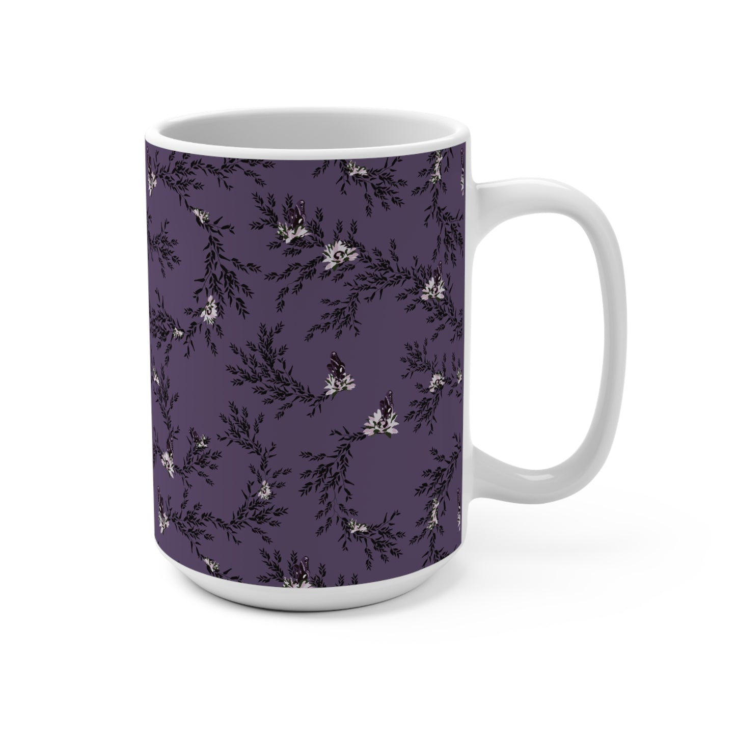 Autumn Daisy Mug 15oz in Huckleberry