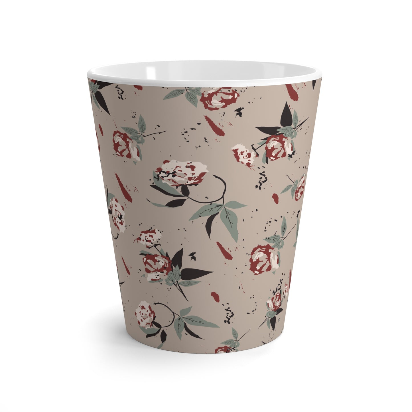 Latte Mug : Vintage Rose Print