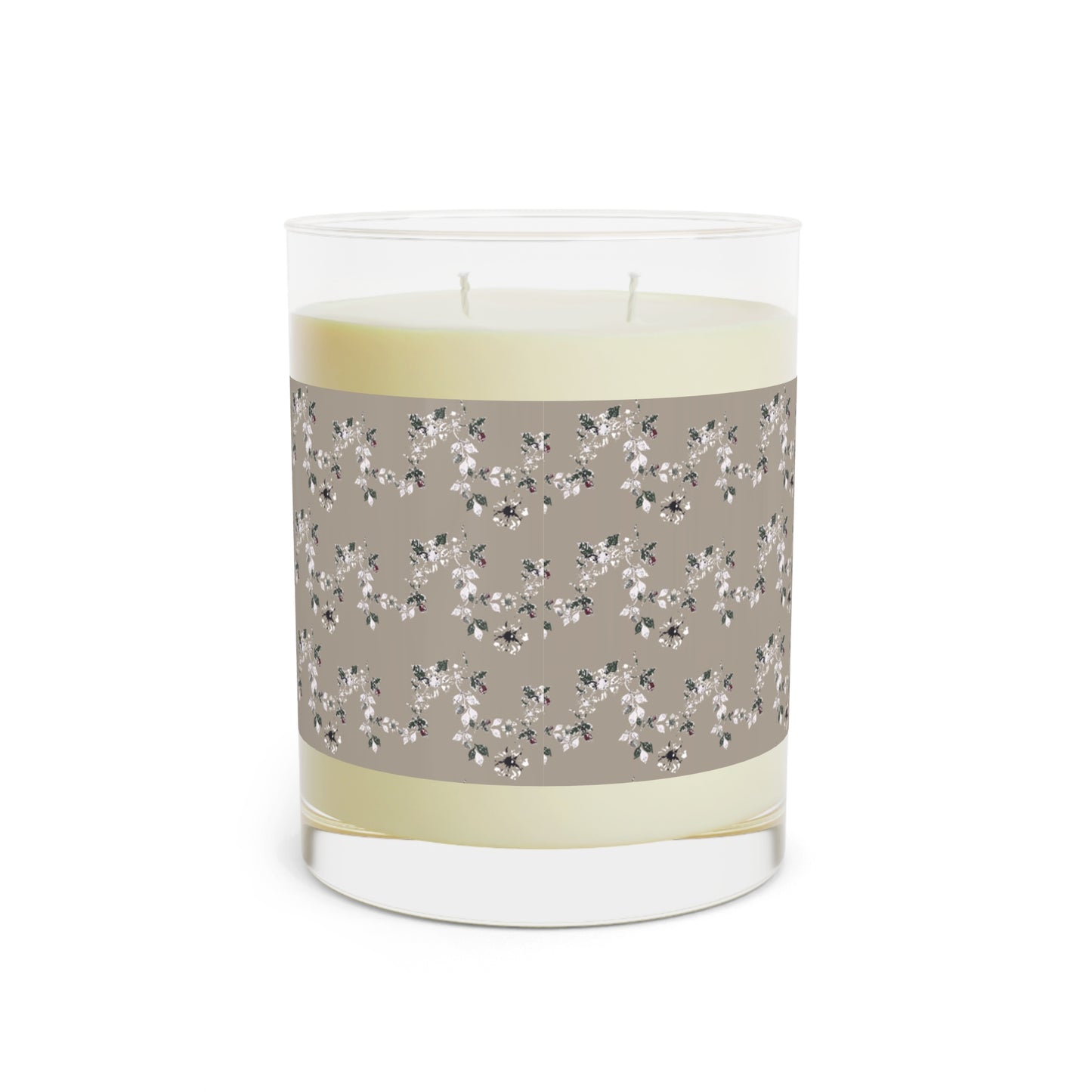 Berry Vine Scented Candle in Taupe- Full Glass, 11oz