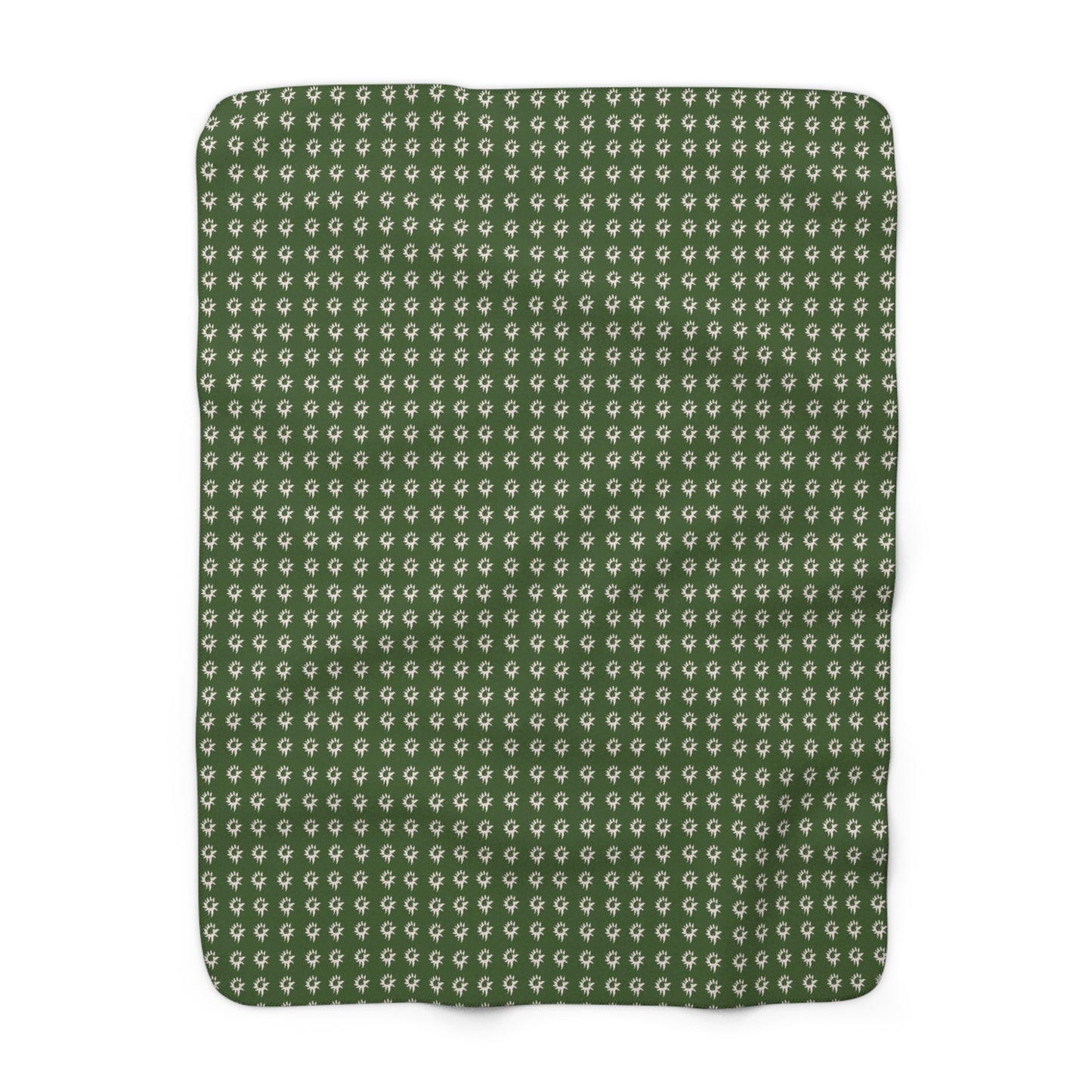 Forest Green Geo Star Sherpa Fleece Blanket