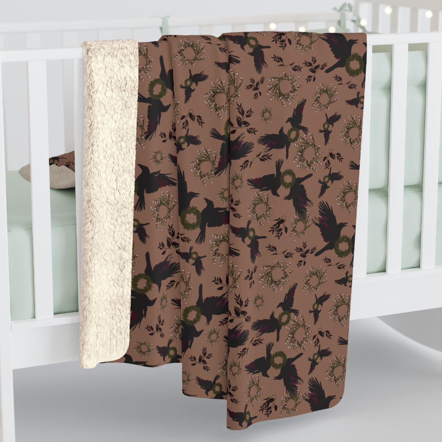 Autumn Raven Sherpa Fleece Blanket
